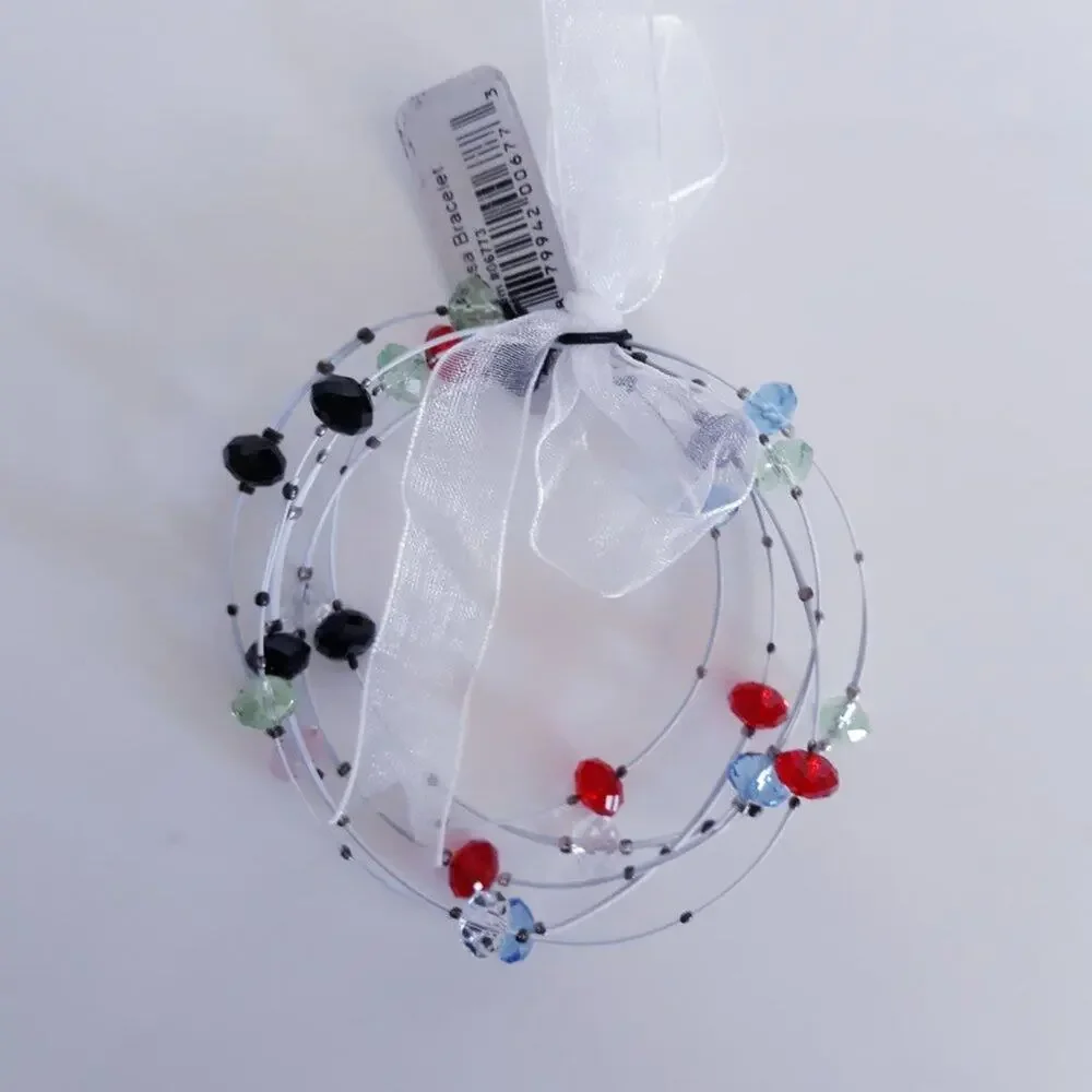 5-piece Melissa Bracelet Set White Red Blue
